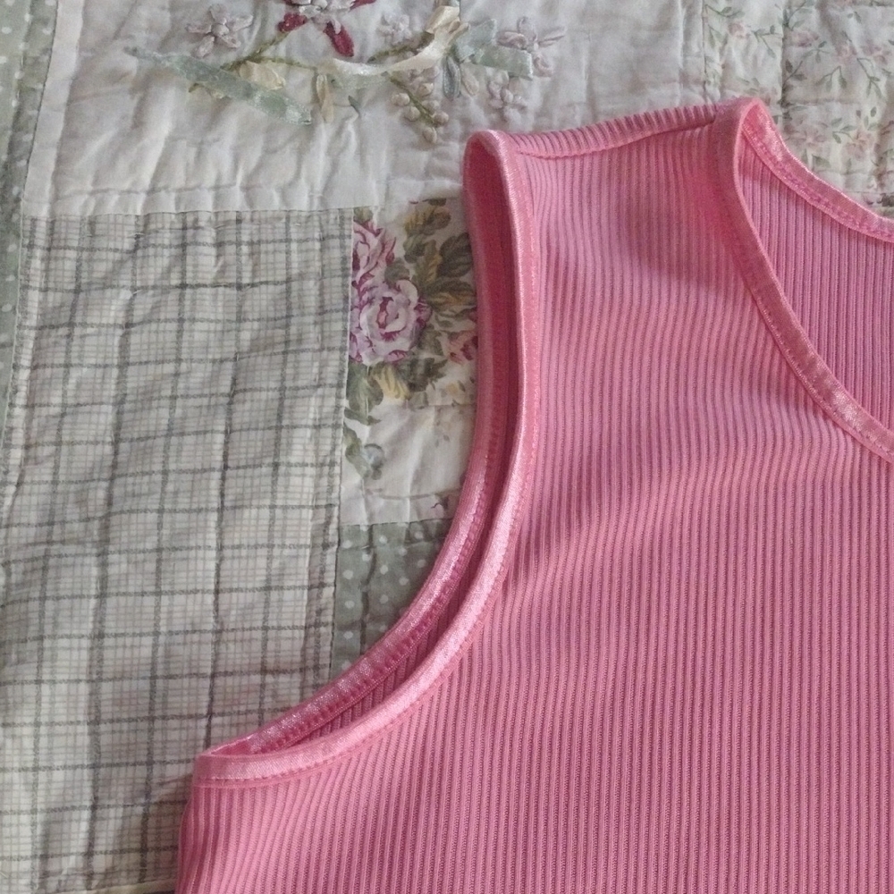 Allison Daley Pink Ribbed Tank Top - Picture 3 of 6